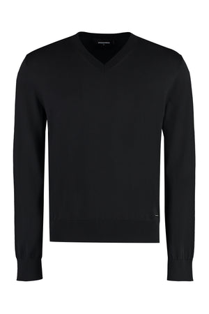 Cotton V-neck sweater-0